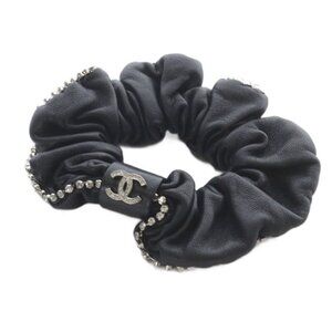 Chanel Scrunchie CC Logo Hair Tie Black